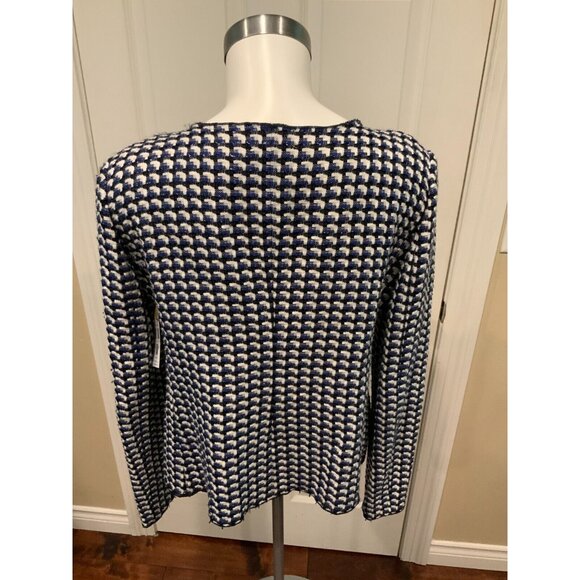 Armani Collezioni Blue & White Plaid Tweed Jacket, Size 8 - Picture 5 of 6